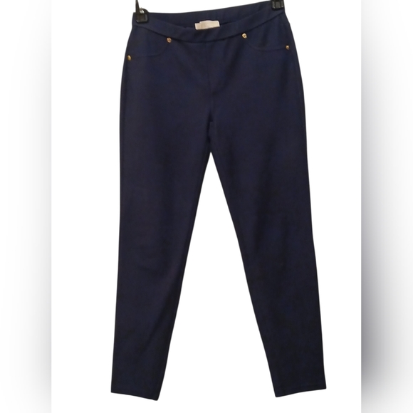 Michael Kors - Blue Straight Leg, Croped Pants W/Faux Pockets, Logo, Size S, - Picture 2 of 8